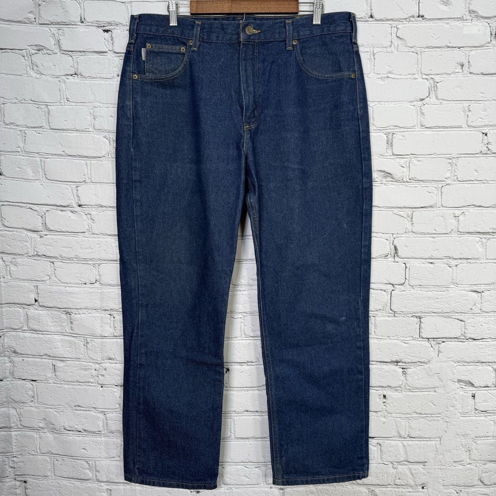 Carhartt Men's Traditional Fit Straight Leg Jeans 38x30 B180 PRW Pre Wash Denim